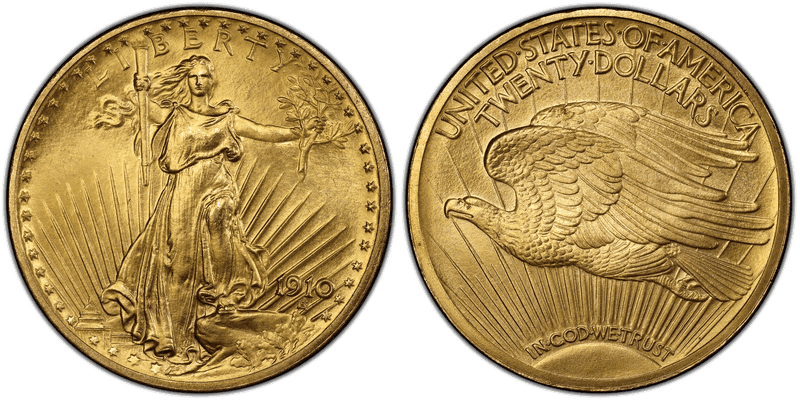 1910 St. Gaudens Double Eagle - Experimental Finish