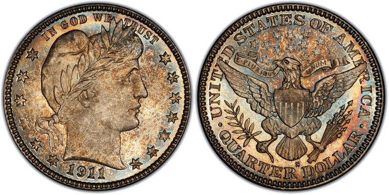 1911 (S) Barber Quarter