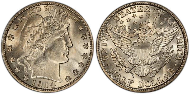 1914 (S) Barber Half Dollar