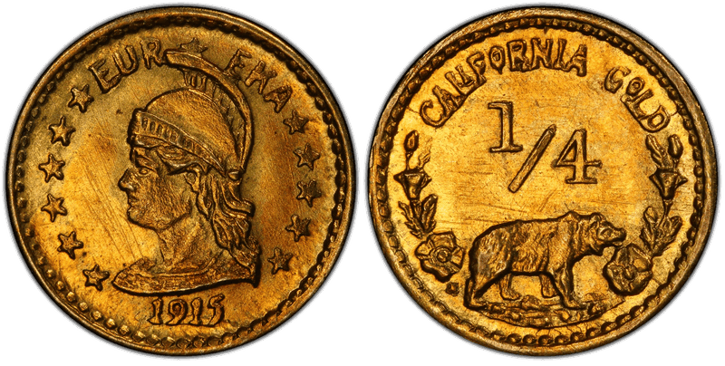 1915 California Gold Quarter Token - X-Tn7