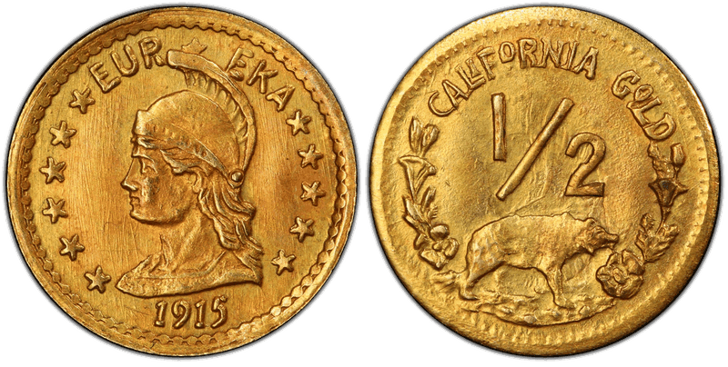 1915 California Gold Half Dollar Token - X-Tn8