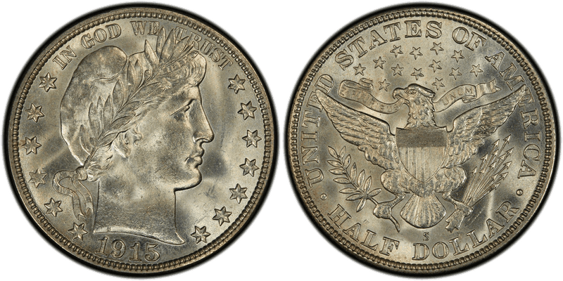 1915 (S) Barber Half Dollar