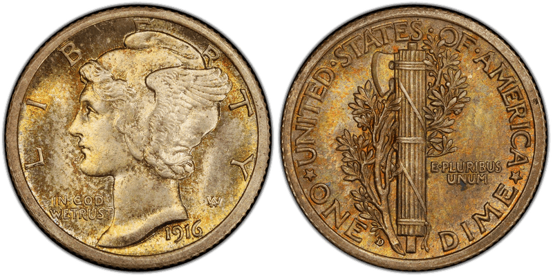 Mercury Dimes 1916-1945 series coin