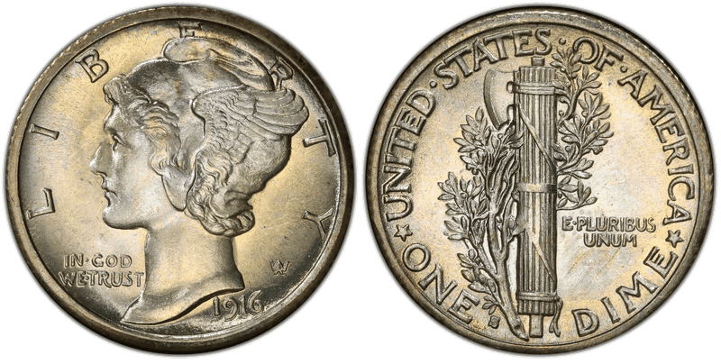 1916 (S) Mercury Dime