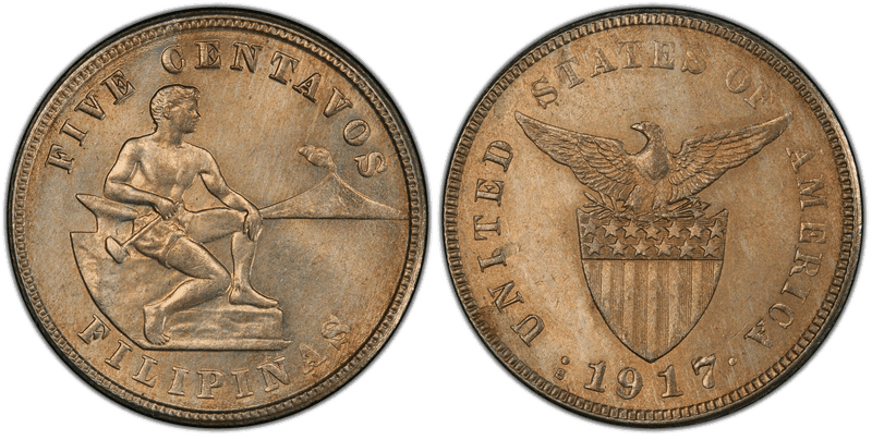 1917 Philippine Five Centavos