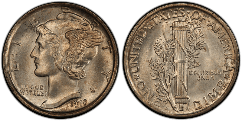 1918 Mercury Dime