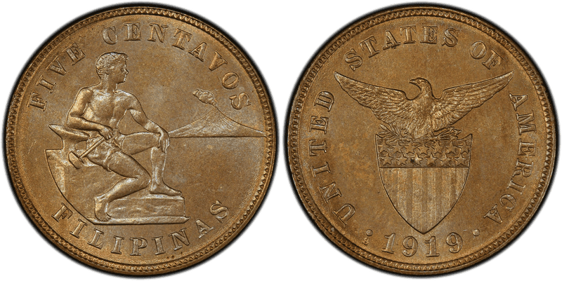 1919 Philippine Five Centavos
