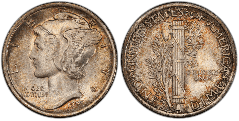 1924 Mercury Dime