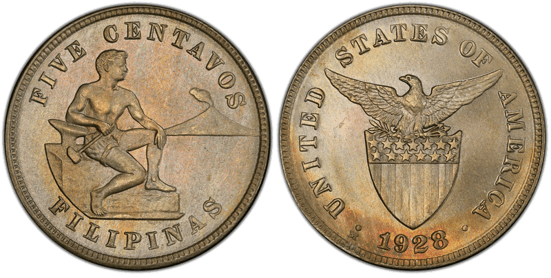 1928 Philippine Five Centavos