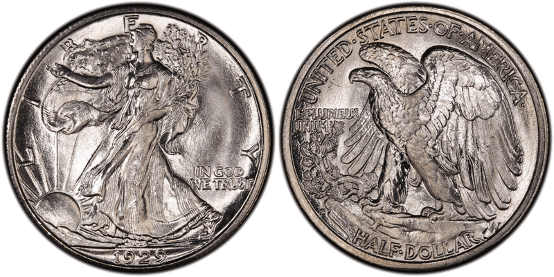 1929 (S) Walking Liberty Half Dollar
