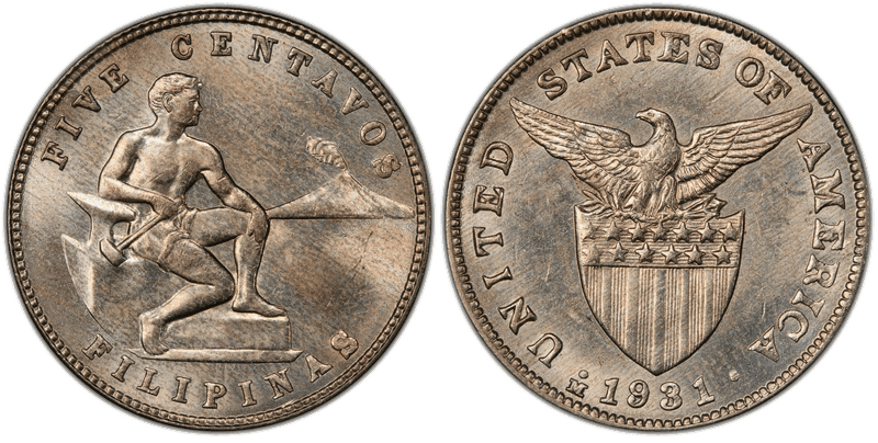 1931 Philippine Five Centavos