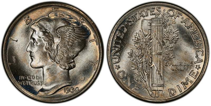 1934 Mercury Dime