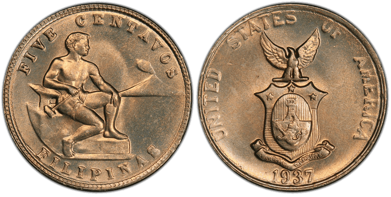 1937 Philippine Five Centavos