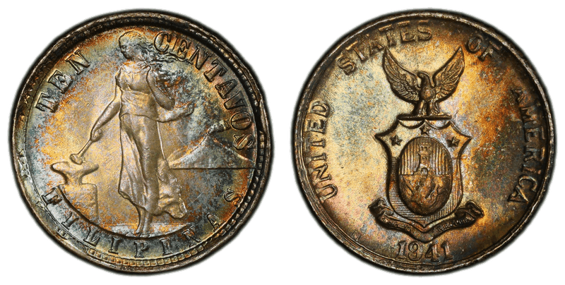 1941 Philippine Ten Centavos