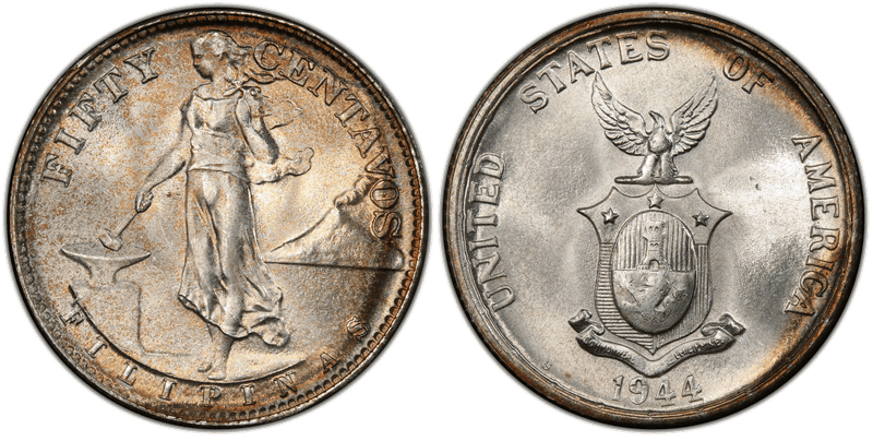 1944 Philippine Fifty Centavos