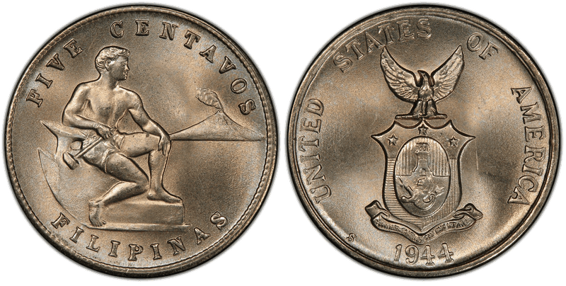 1944 Philippine Five Centavos