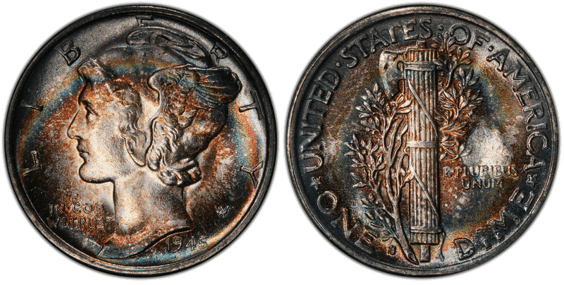 1945 (S) Mercury Dime - Micro S