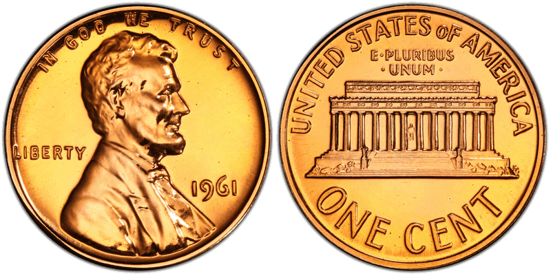 1961 Proof Lincoln Memorial Cent