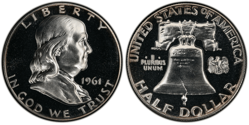 1961 Proof Franklin Half Dollar - Doubled Die Reverse