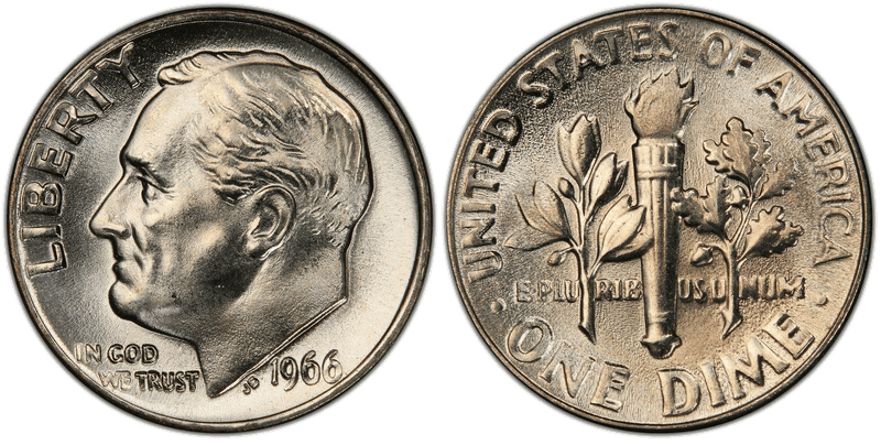 1966 Roosevelt Dime