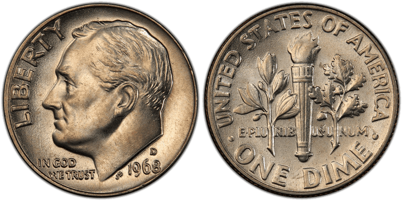 1968 Roosevelt Dime