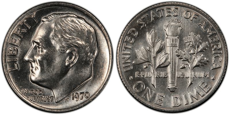 1970 Roosevelt Dime