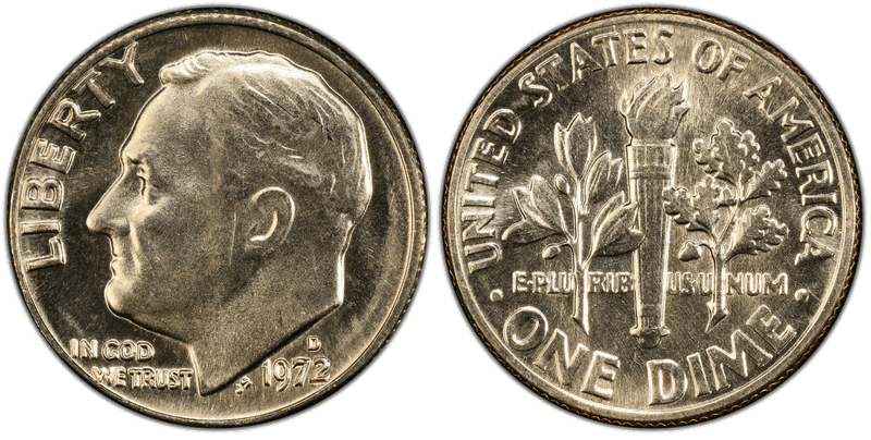 1972 Roosevelt Dime