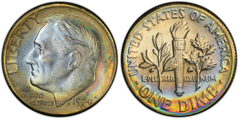 1974 Roosevelt Dime