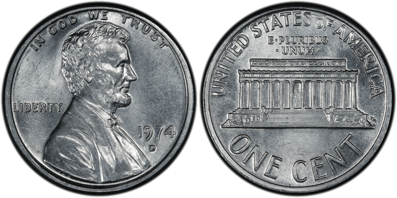 1974 (D) Lincoln Memorial Cent - Aluminum