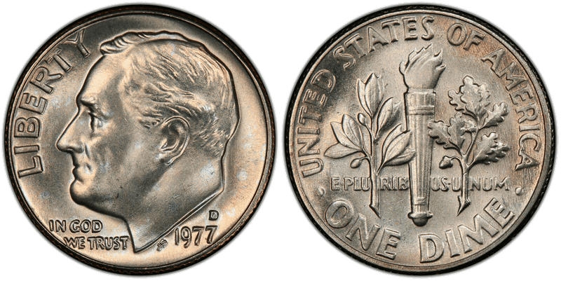 1977 Roosevelt Dime