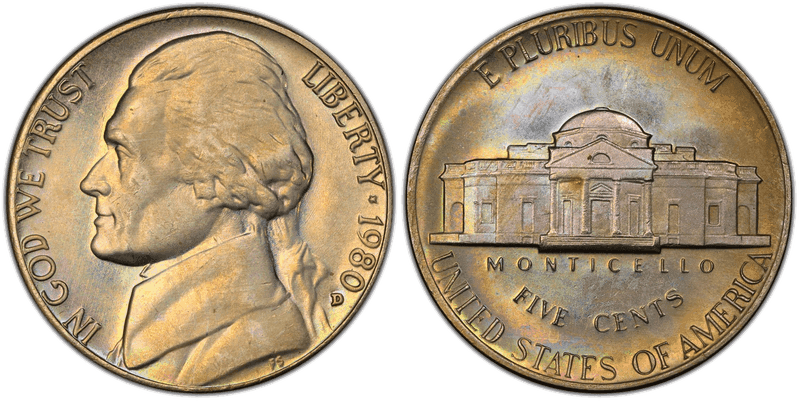 1980 Jefferson Nickel