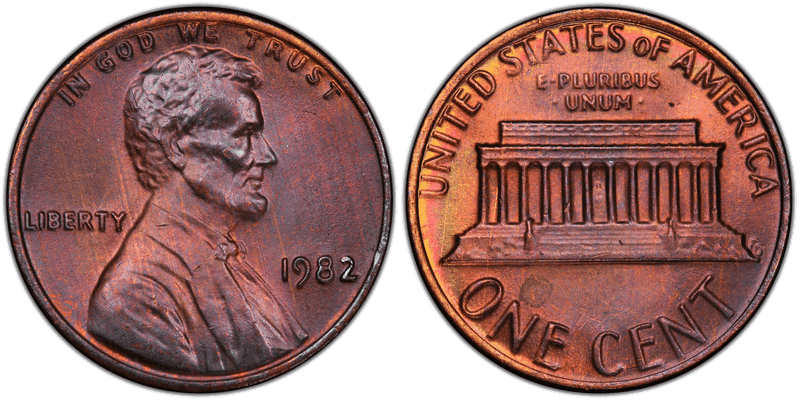 1982 (P) Lincoln Memorial Cent - Bronze Large Date