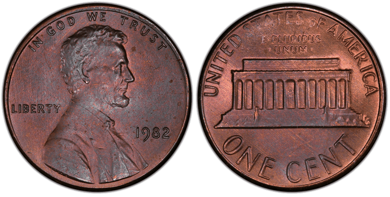 1982 (P) Lincoln Memorial Cent - Bronze Small Date