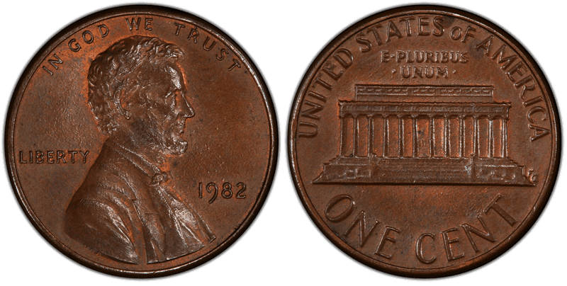 1982 (P) Lincoln Memorial Cent - Zinc Small Date