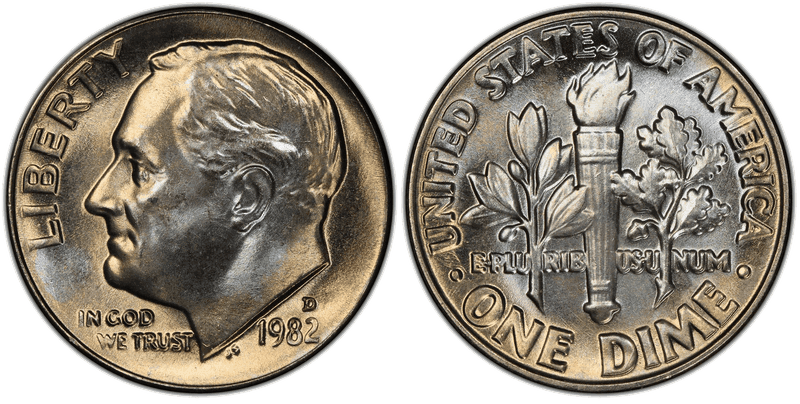 1982 Roosevelt Dime