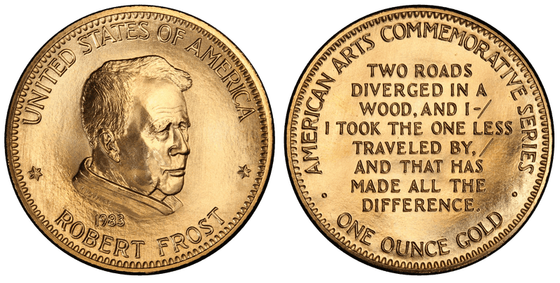 1983 American Arts Commemorative Medallion - Robert Frost