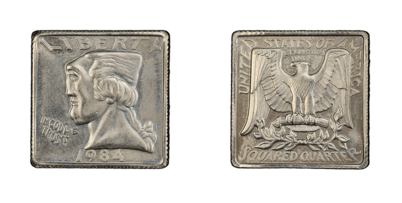 1984 Washington Quarter - X-301, Squared Quarter