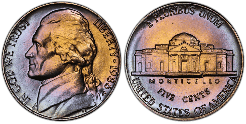 1986 (P) Jefferson Nickel