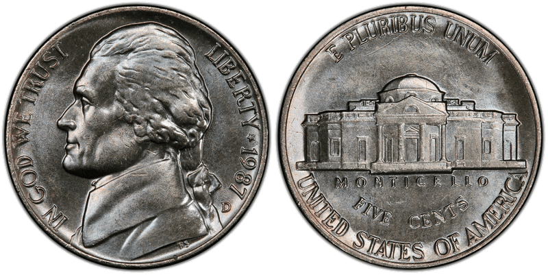 1987 Jefferson Nickel