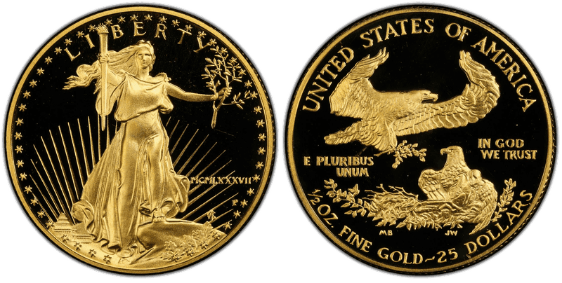 1987 (P) Proof American Eagle Twenty Five Dollar Gold
