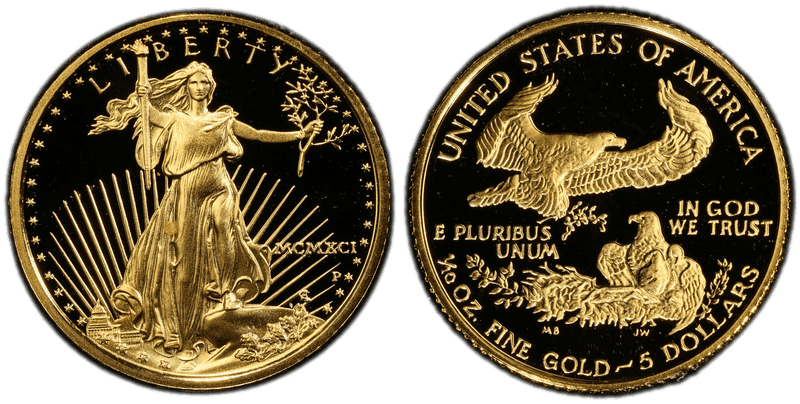1991 (P) Proof American Eagle Five Dollar Gold