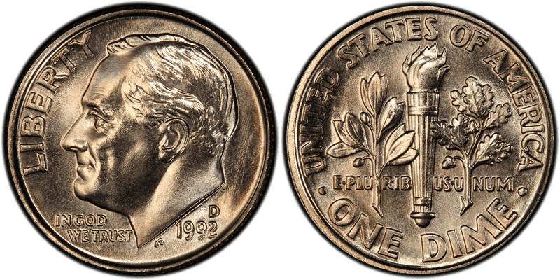 1992 Roosevelt Dime