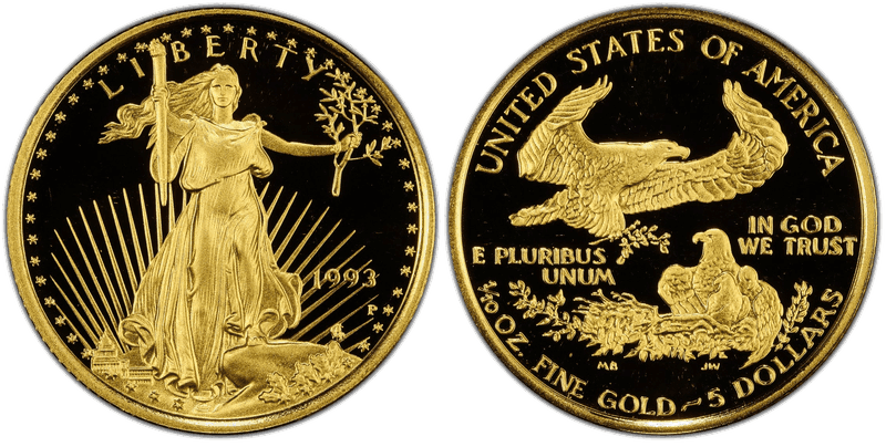 1993 (P) Proof American Eagle Five Dollar Gold