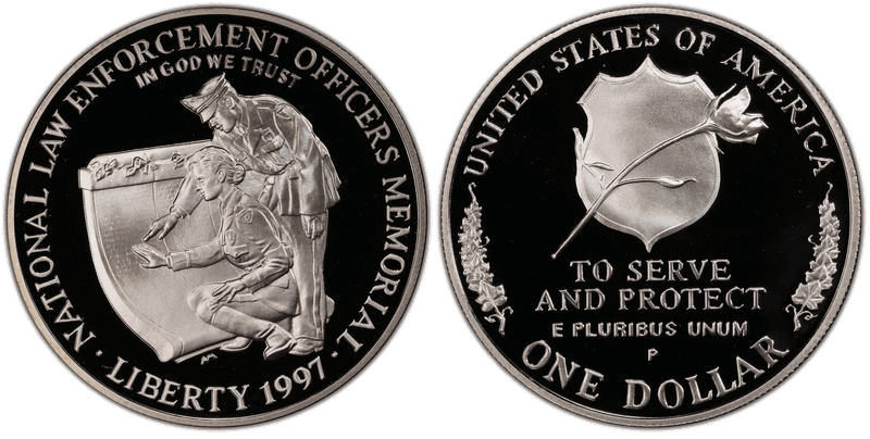 1997 (P) National Law Enforcement Officers Memorial Proof Dollar
