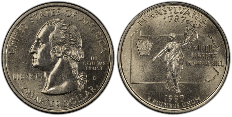 1999 (D) Pennsylvania State Quarter