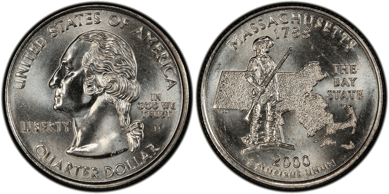 2000 (D) Massachusetts State Quarter