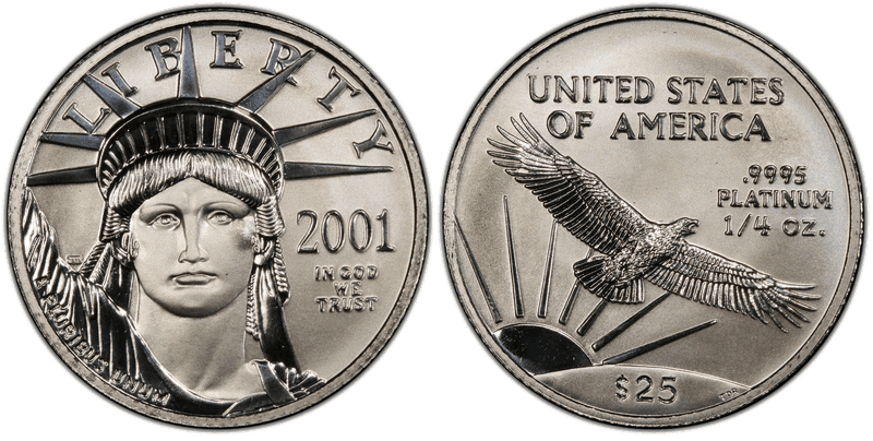 2001 American Eagle Twenty Five Dollar Platinum