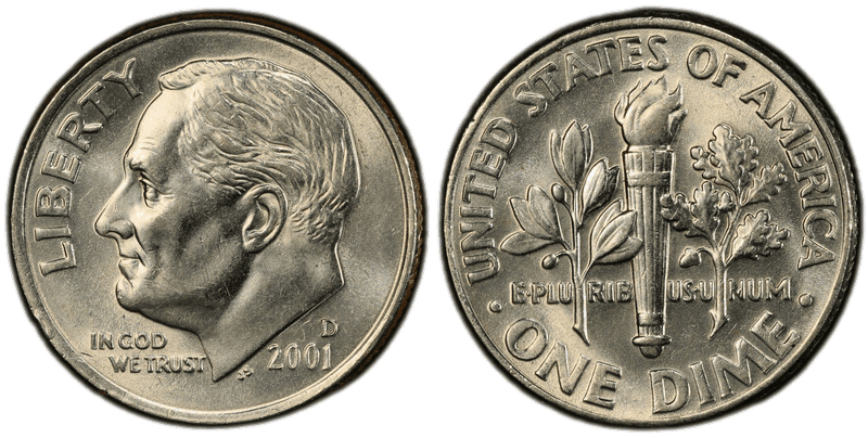 2001 Roosevelt Dime