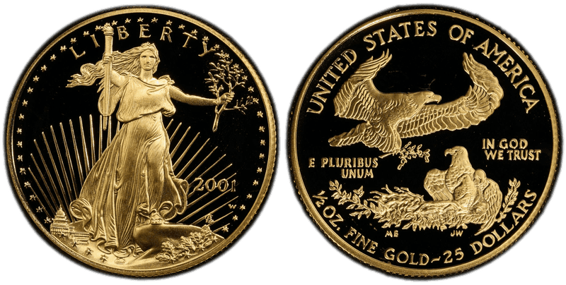 2001 (W) Proof American Eagle Twenty Five Dollar Gold