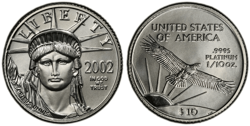 2002 American Eagle Ten Dollar Platinum